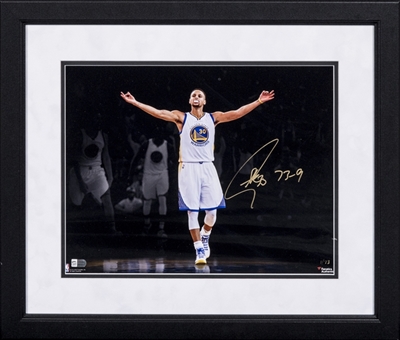Stephen Curry Signed and Inscribed "73-9" 11x14 Framed Photograph (Fanatics)